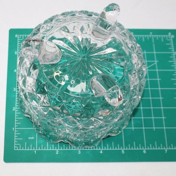 Vintage Bohemia Crystal Butterfly Covered Dish Czech Republic Footed Hand Cut - Picture 9 of 13